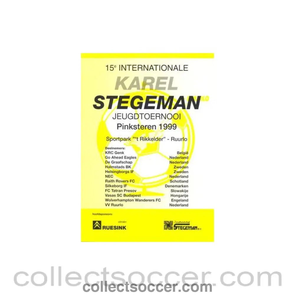 1999 - Stegerman Ruurlo Youth Tournament 1999 official programme - Collect Soccer