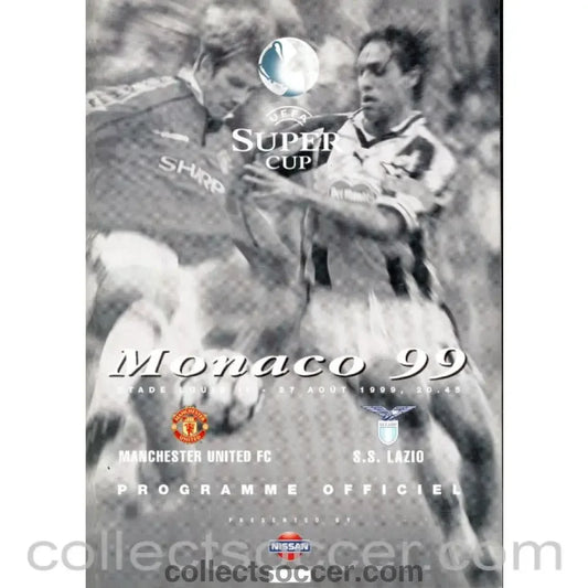 1999 Super Cup Final Official Programme Manchester United v Lazio - Collect Soccer