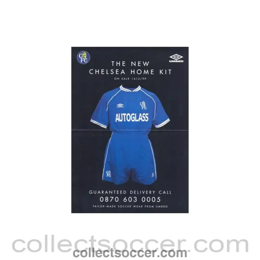 1999 - The New Chelsea Home Kit on Sale 14/05/1999 leflet