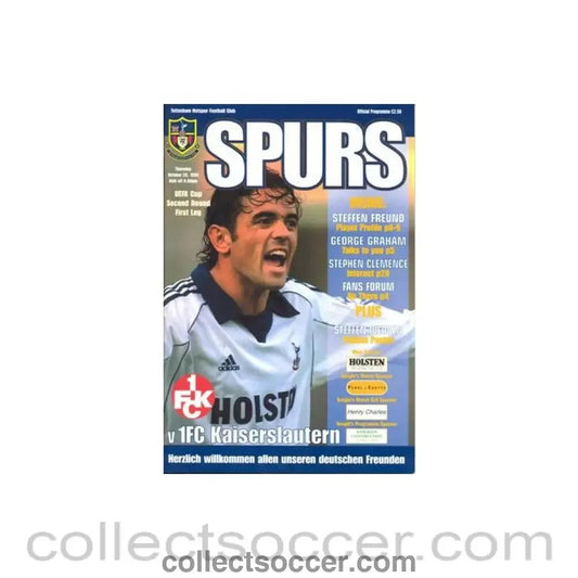 1999 - Tottenham Hotspur v Kaiserslautern official programme 28/10/1999 UEFA Cup - Collect Soccer