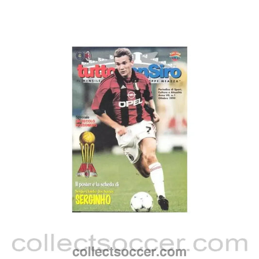 1999 - Tutto San Siro - Italian magazine with posters of Christian Vieri and Serginho in the middle of October 1999