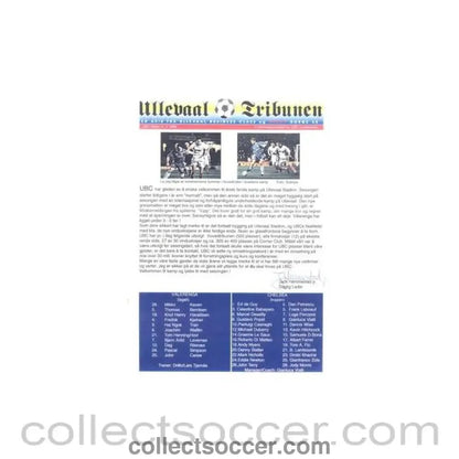 1999 - Valerenga v Chelsea press release 18/03/1999 originally signed by Jack Hemmestad - Collect Soccer
