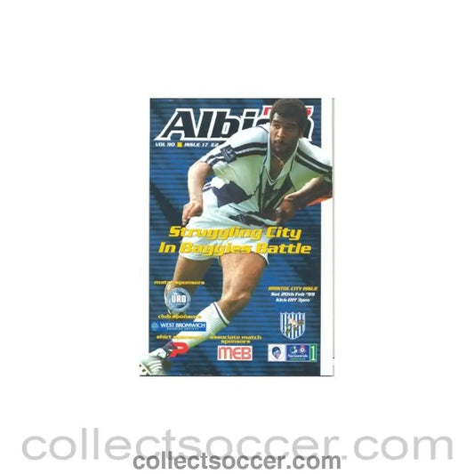 1999 - West Bromwich Albion v Bristol City official programme 20/02/1999 - Collect Soccer