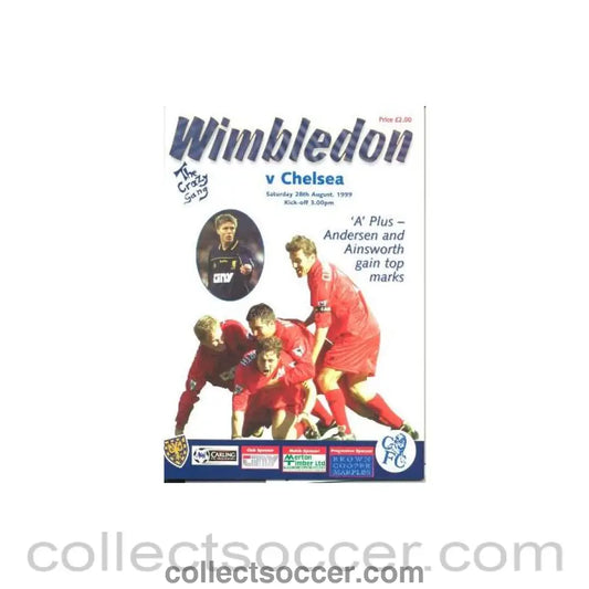 1999 - Wimbledon vChelsea official programme 28/08/1999 Premier League - Collect Soccer