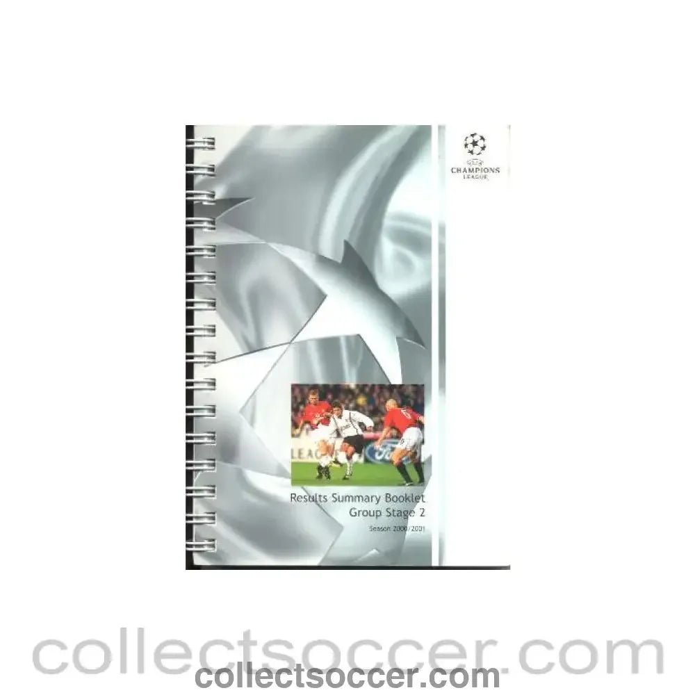2000-2001 Champions League Group Stage 2 Results Summary Booklet - Collect Soccer