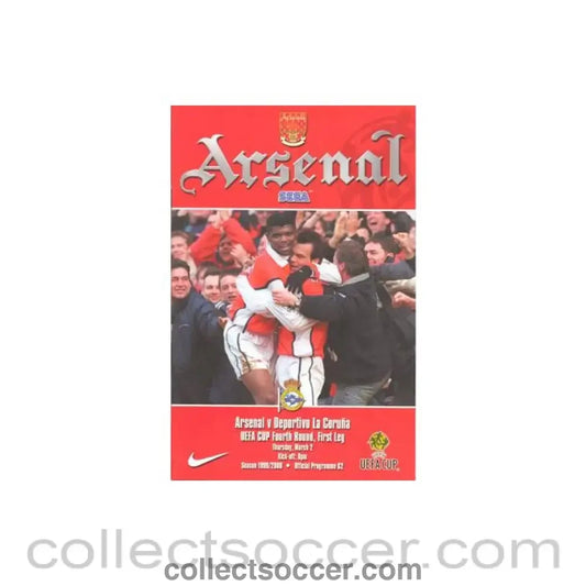 2000 - Arsenal v Deportivo la Coruna official programme 02/03/2000 UEFA Cup