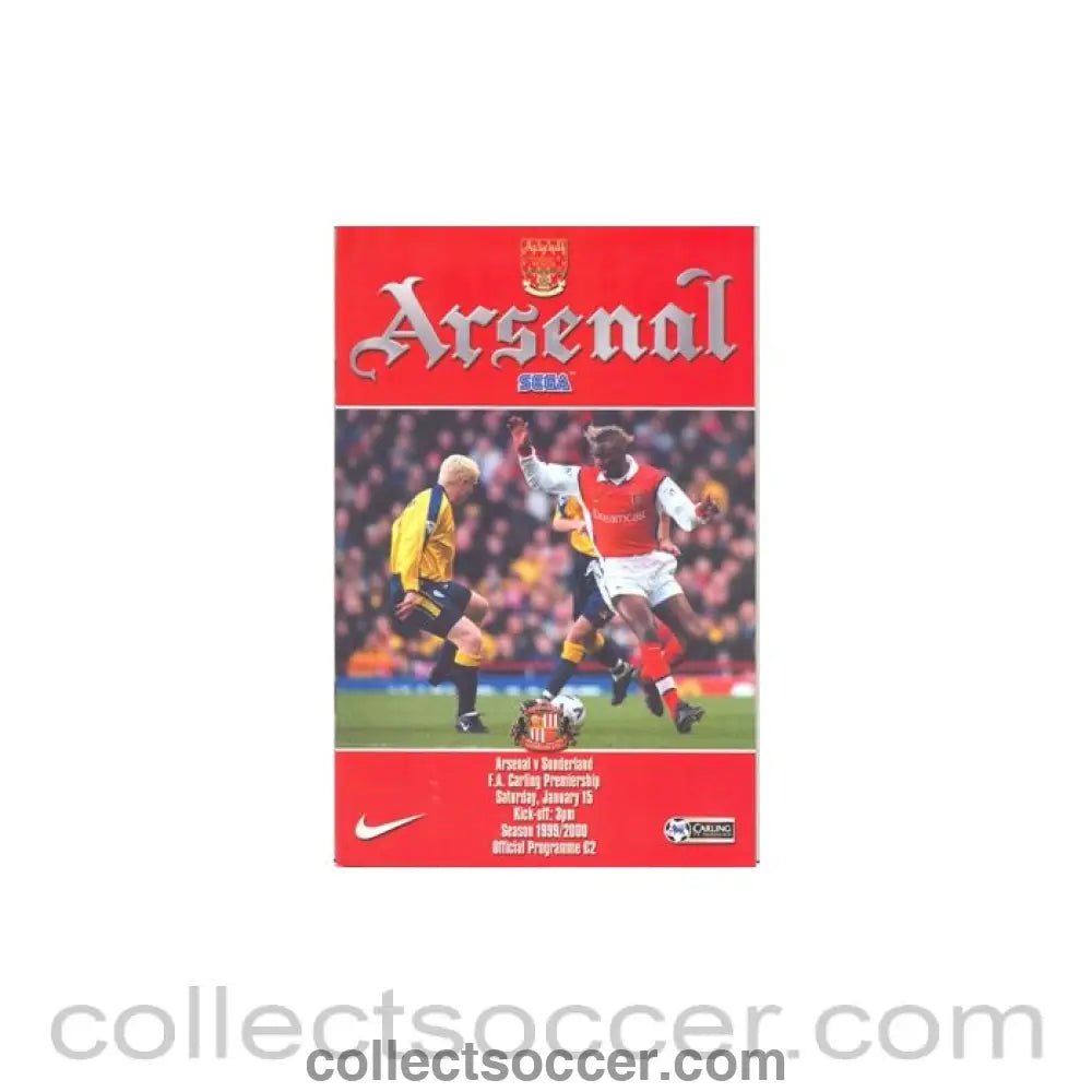 2000 - Arsenal v Sunderland official programme 15/01/2000 - Collect Soccer