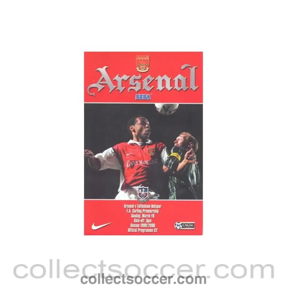 2000 - Arsenal v Tottenham Hotspur official programme 19/03/2000 Premier League - Collect Soccer