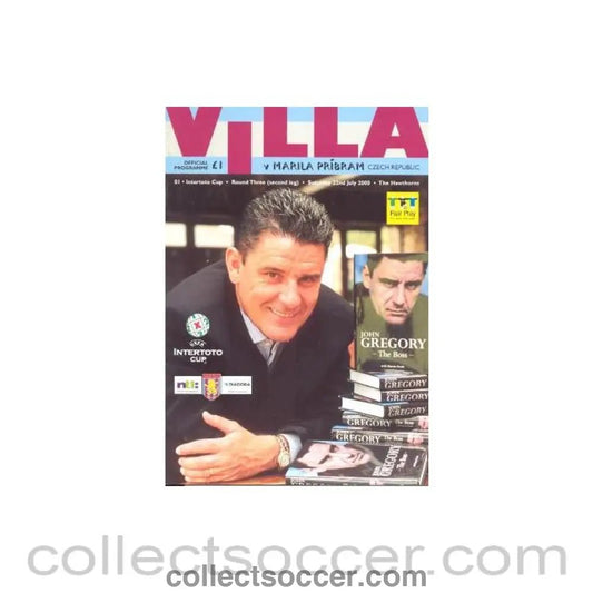 2000 - Aston Villa v Marila Pribram, Czech Republic official programme 22/07/2000 - Collect Soccer