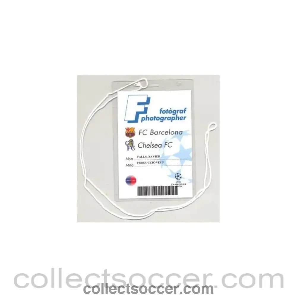 2000 - Barcelona v Chelsea photographer's press pass 18/04/2000 Champions League - Collect Soccer