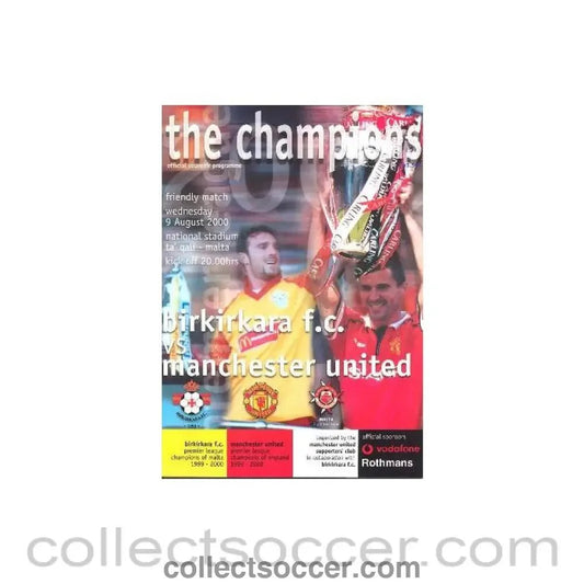 2000 - Birkirkara v Manchester United official programme 09/08/2000 - Collect Soccer
