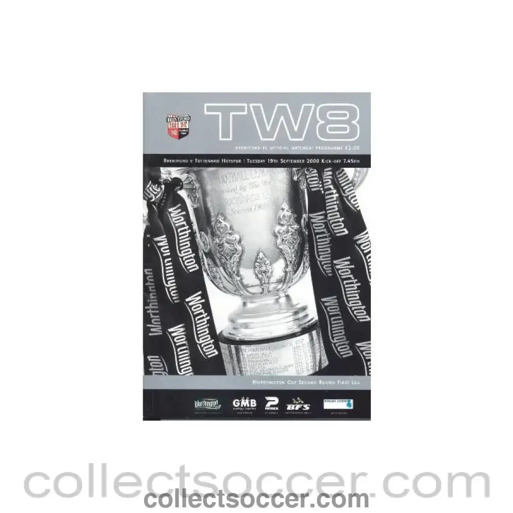 2000 - Brentford v Tottenham Hotspur official programme 19/09/2000 - Collect Soccer
