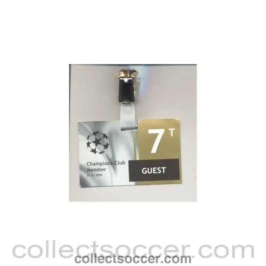 2000 - Champions Club Member Guest pass of 21/11/2000
