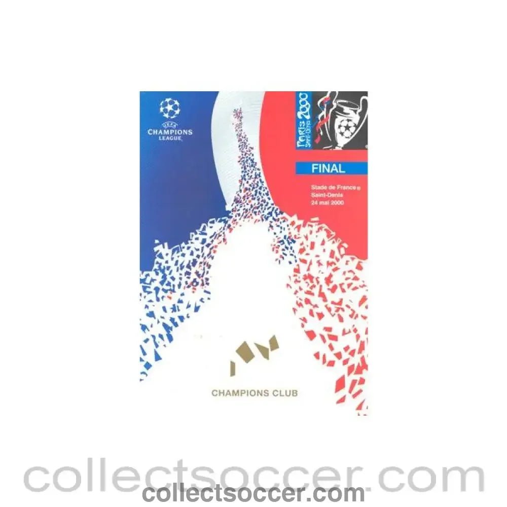 2000 Champions League Final Menu Champions Club 24/05/2000, good - Collect Soccer