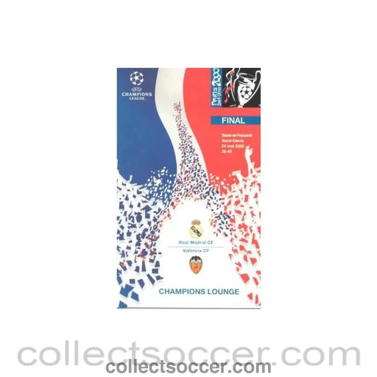2000 Champions League Final Menu Champions Lounge 24/05/2000