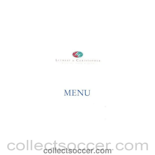 2000 Charity Shield Chelsea v Manchester United Official Menu
