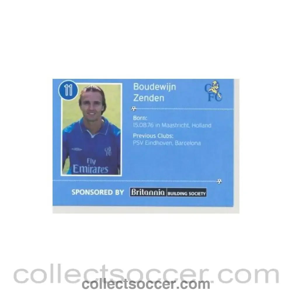 2000 - Chelsea Boudewijn Zenden card of 2000-2001 - Collect Soccer
