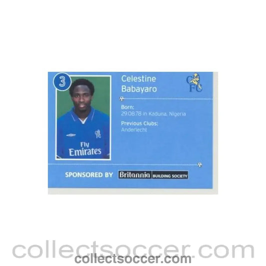 2000 - Chelsea Celestine Babayaro card of 2000-2001