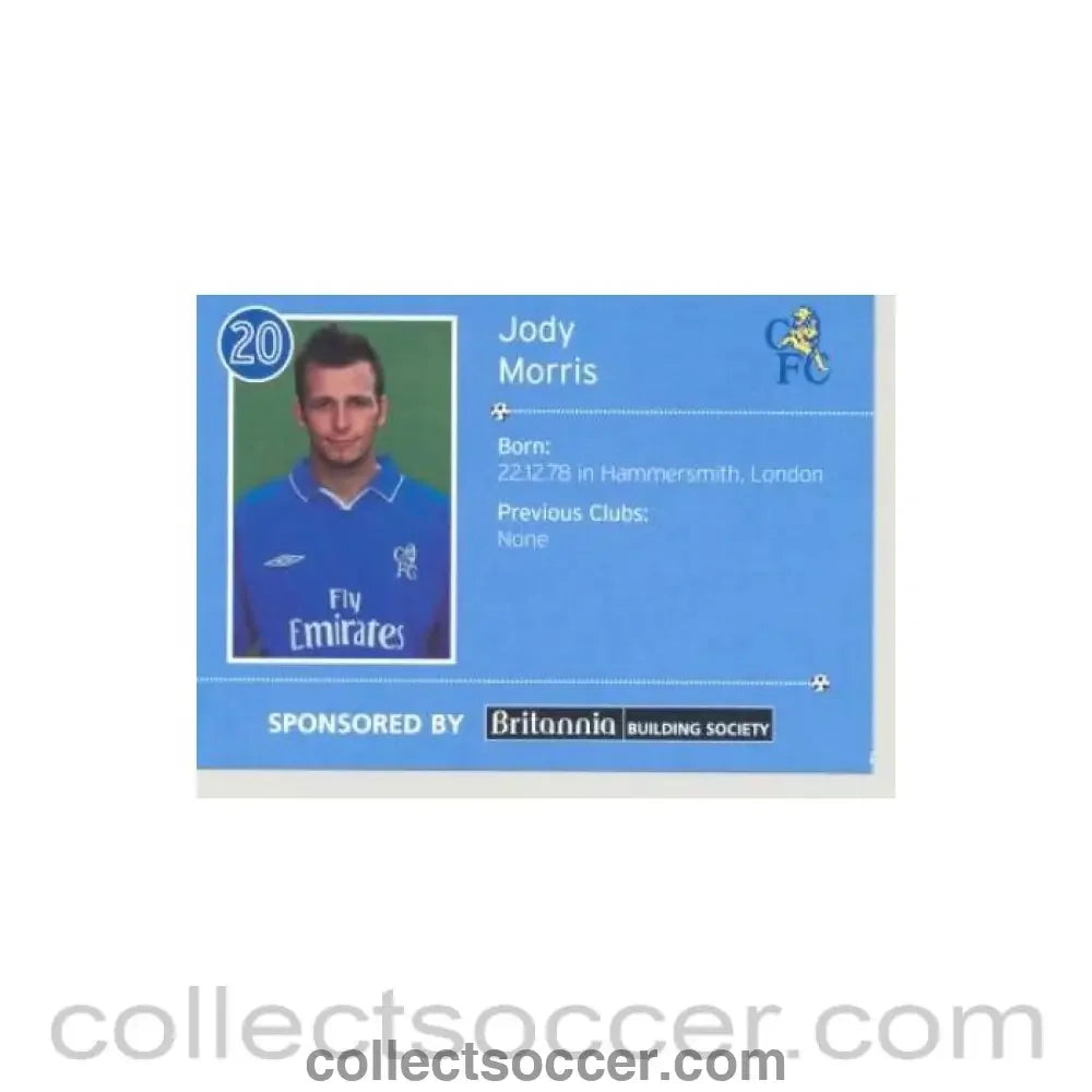 2000 - Chelsea Jody Morris card of 2000-2001