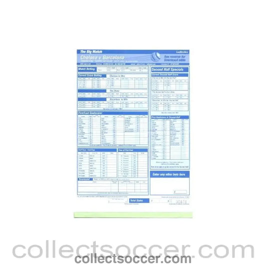 2000 - Chelsea v Barcelona betting slip 05/04/2000