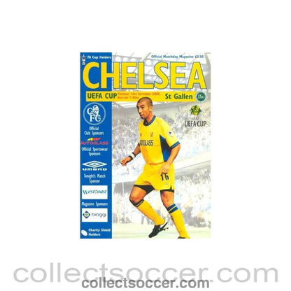 2000 - Chelsea v St. Galen, Switzerland official programme 14/09/2000 UEFA Cup - Collect Soccer