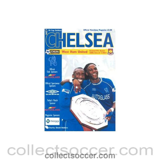 2000 - Chelsea V West Ham United 19/08/2000 Official Programme Premier League - Collect Soccer
