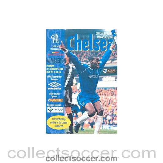 2000 - Chelsea v Wimbledon official programme 12/02/2000 Premier League