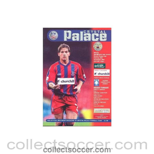 2000 - Crystal Palace v Burnley official programme 26/09/2000 - Collect Soccer