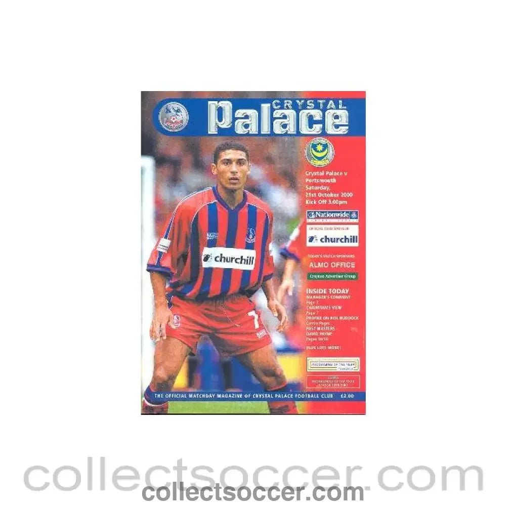 2000 - Crystal Palace v Portsmouth official programme 21/10/2000 - Collect Soccer