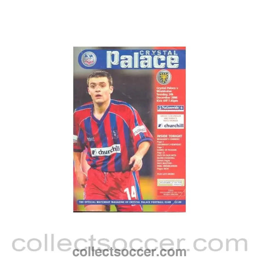2000 - Crystal Palace v Wimbledon official programme 05/12/2000 - Collect Soccer