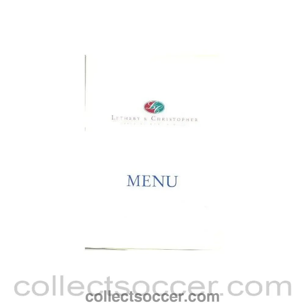 2000 - England V Brazil menu 27/05/2000 - Collect Soccer