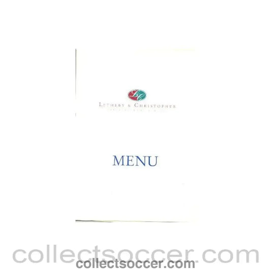 2000 - England V Brazil menu 27/05/2000