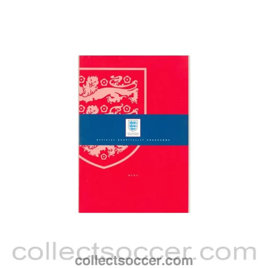 2000 - England v Germany World Cup 2002 Qualifier menu 07/10/2000 Last Match at Wembley Red Menu
