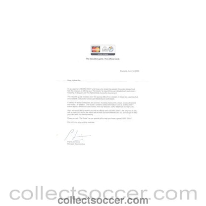 2000 - Euro 2000 Mastercard letter to a football fan