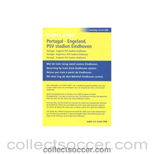 2000 - Euro 2000 Portugal v England official programme 12/06/2000 - Collect Soccer