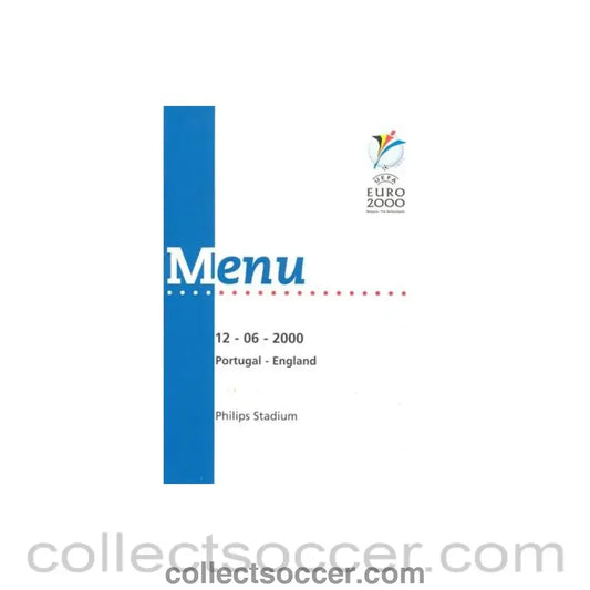 2000 - Euro 2000 Portugal v England VIP Menu 12/06/2000