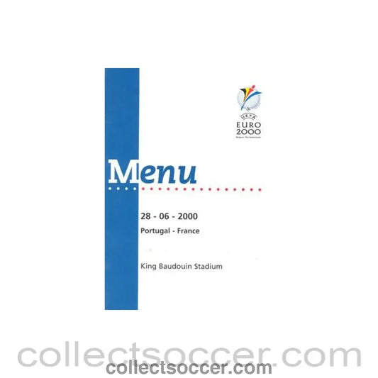 2000 - Euro 2000 Portugal V France VIP Menu 28/06/2000