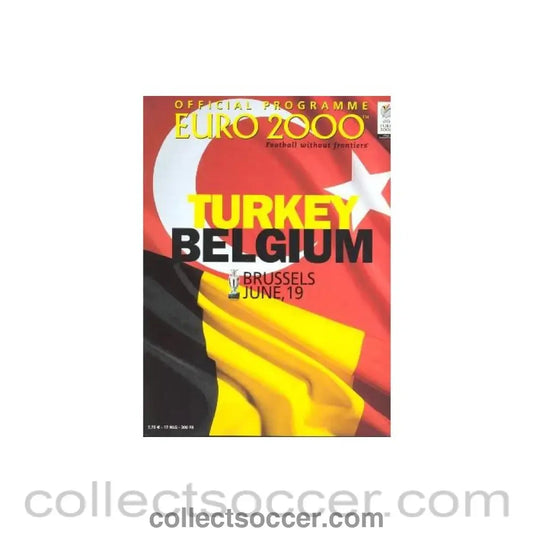 2000 - Euro 2000 Turkey v Belgium official programme 19/06/2000