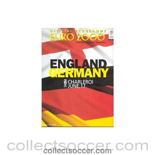 2000 European Championship England V Germany Official Programme - Collect Soccer