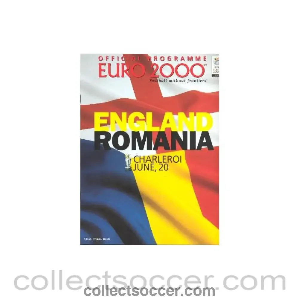 2000 European Championship England v Romania official programme