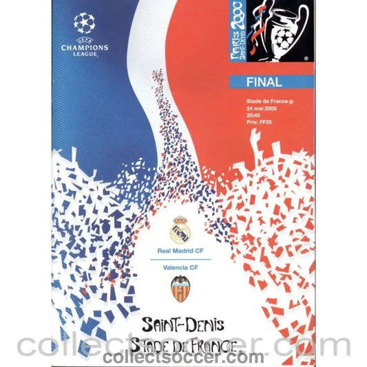 2000 European Cup Final Real Madrid v Valencia Official Programme - Collect Soccer