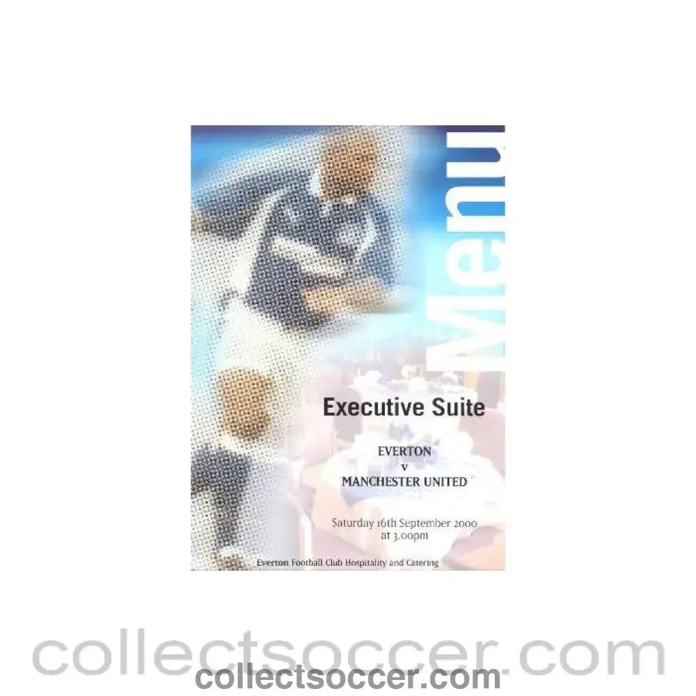 2000 - Everton v Manchester United menu 16/09/2000 - Collect Soccer