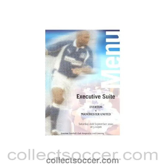 2000 - Everton v Manchester United menu 16/09/2000