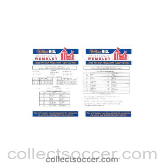 2000 F.A. Cup Final Chelsea v Aston Villa betting slip 20/05/2000