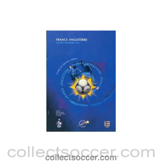 2000 France V England Programme 02/09/2000