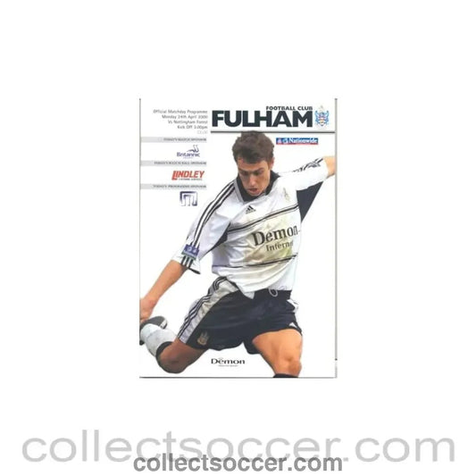 2000 - Fulham v Nottingham Forest official programme 24/04/2000 - Collect Soccer