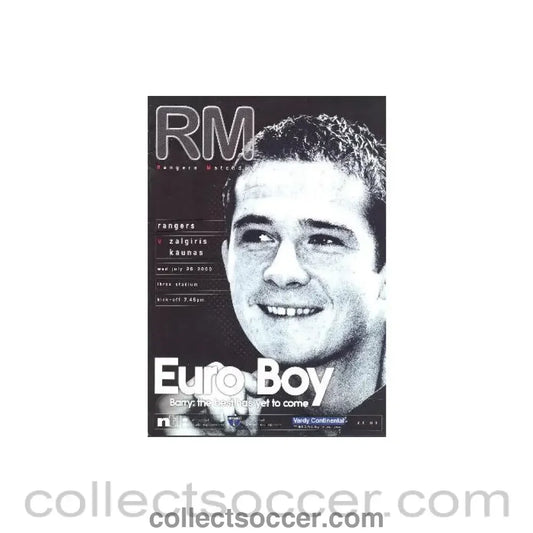 2000 - Glasgow Rangers v Zalgiris Kaunas official programme 26/07/2000 - Collect Soccer