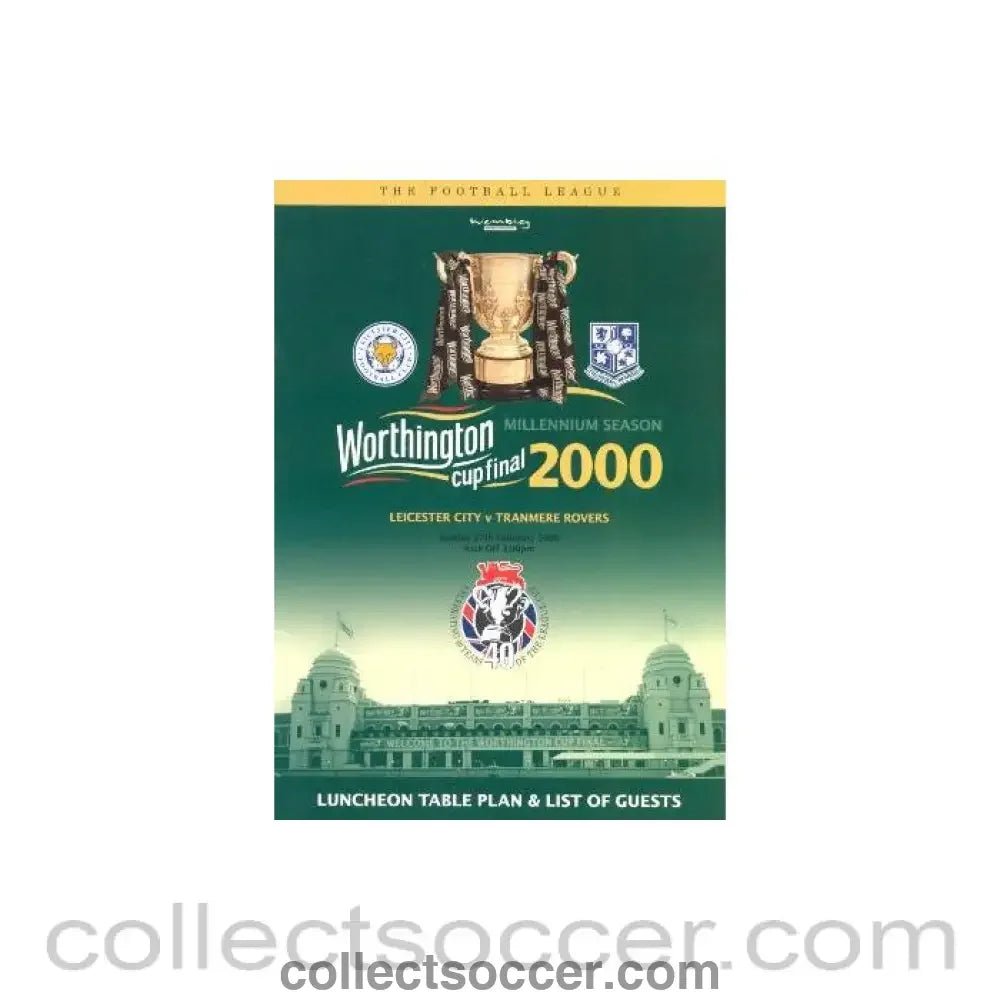 2000 League Cup Final Table Plan Royal Box - Collect Soccer