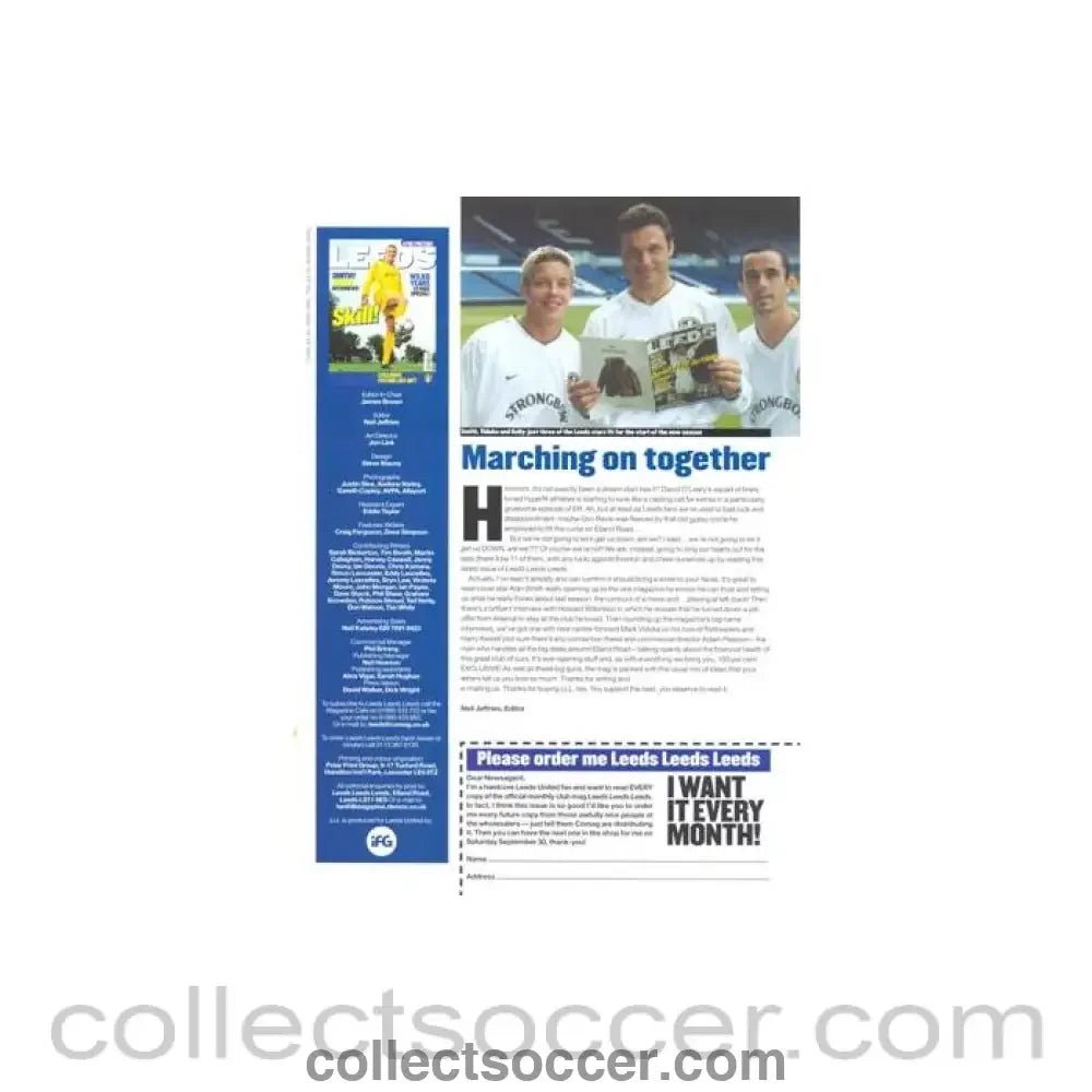 2000 - Leeds United magazine of September 2000 - Collect Soccer