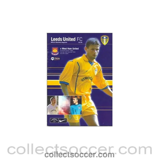 2000 - Leeds United v West Ham United official programme 18/11/2000 - Collect Soccer